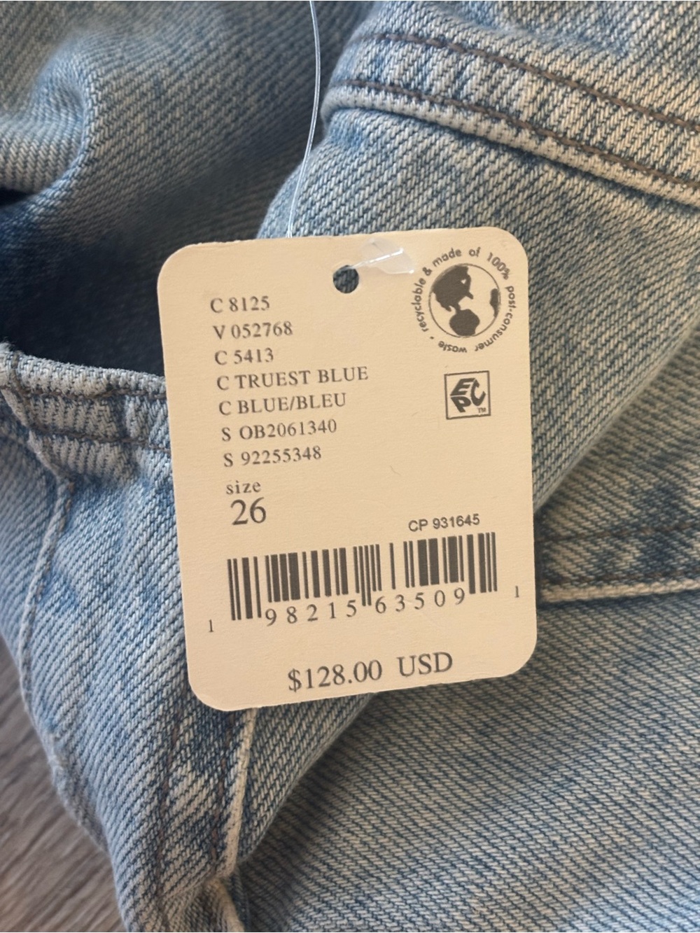 Free People We The Free Moxie Barrel Shorts NWT Size 26 Truest Blue - Picture 7 of 7